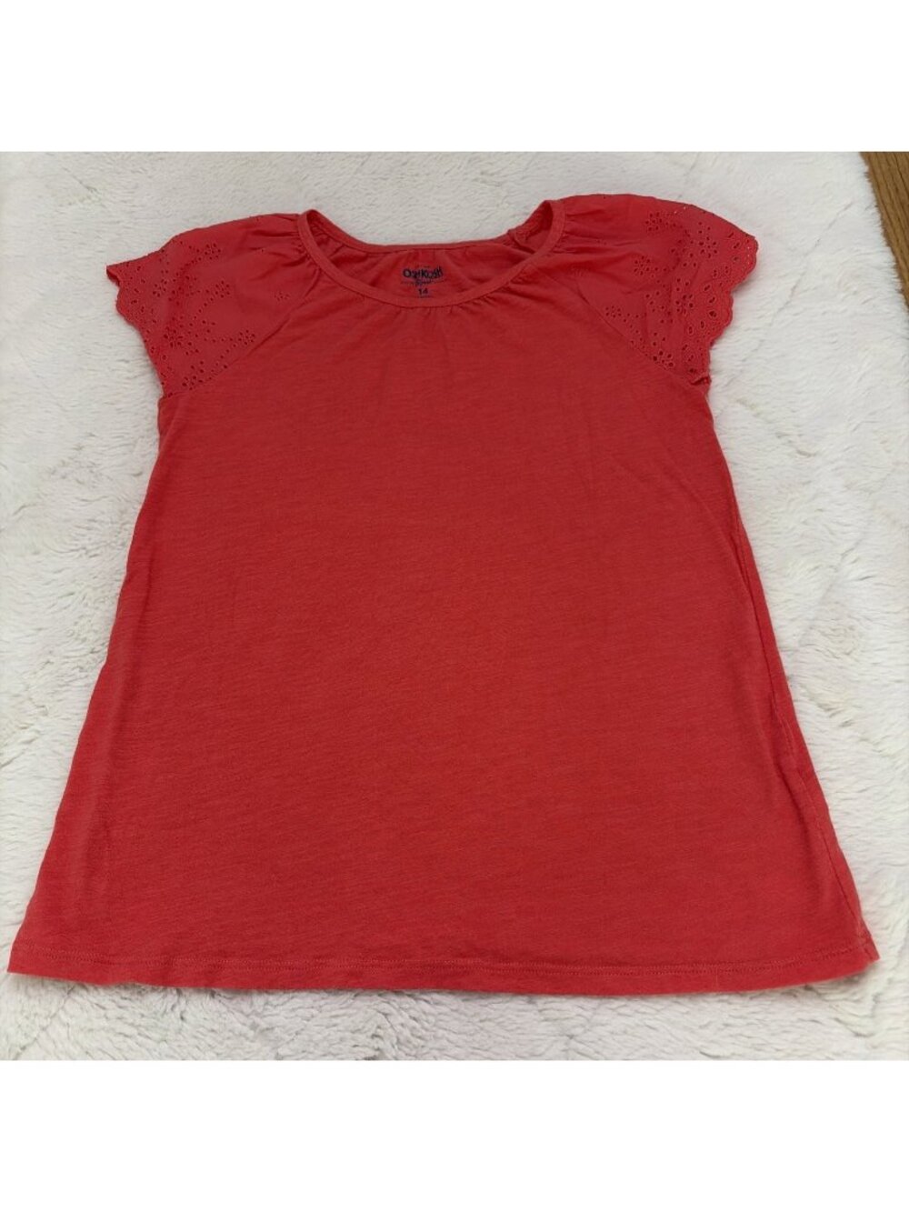 Oshkosh Girls 14 Coral Boho Sleeve Tee
